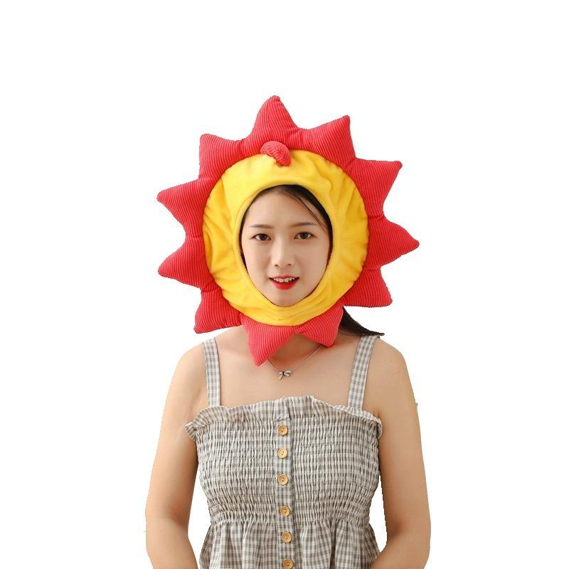 Sunflower lion hood hat, plush hood, photo props, photo props, cartoon hood
