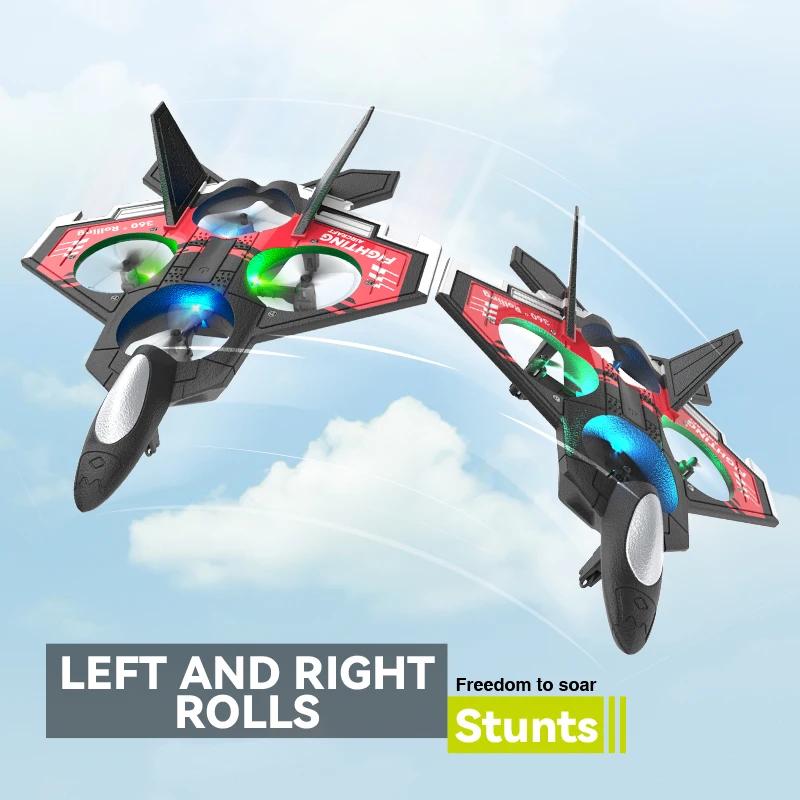 Non-Toxic S98 Rc Plane Remote Control Aircraft Toy Foam Fixed With Light Height Stunt Four-Axis Combat Drone Toys For Kids Christmas Gifts