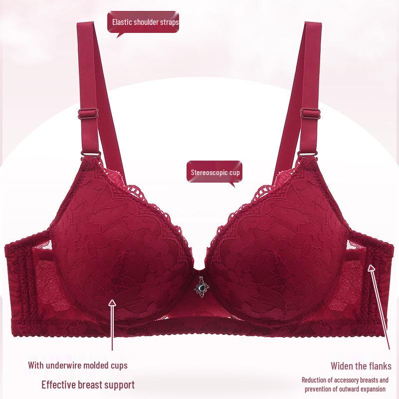 European & American Plus Size Lace Underwire Sexy Bra - Adjustable Fit