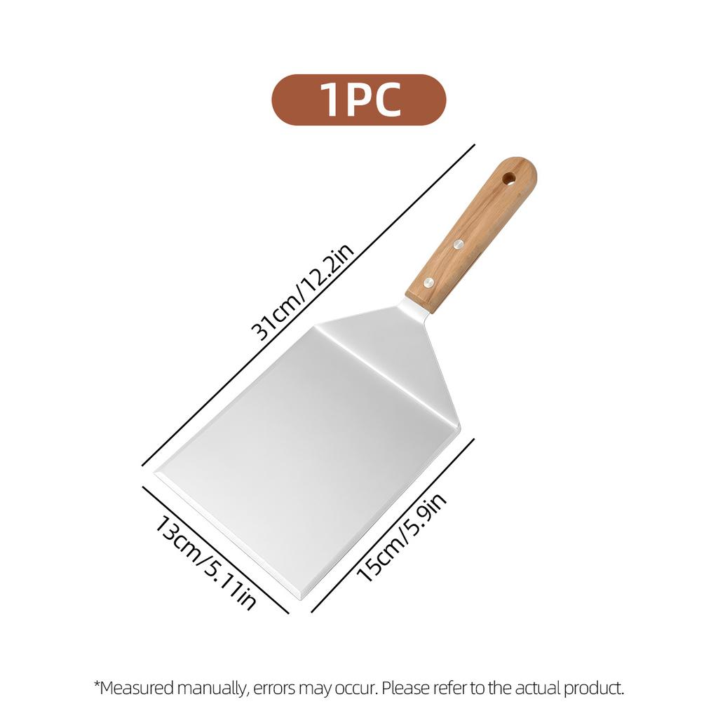 1pc Stainless Steel Spatula, Stainless Steel Cooking Spatula, BBQ Spatula, Teppanyaki Spatula, Steak Knife Spatula, Pizza Spatula