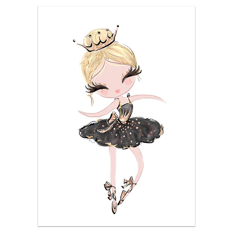 Nordic Ballet Princess Nursery Poster Unicorn Wall Art Canvas Painting Swan Wall Pictures For Children Room Kid Cuadros Decor