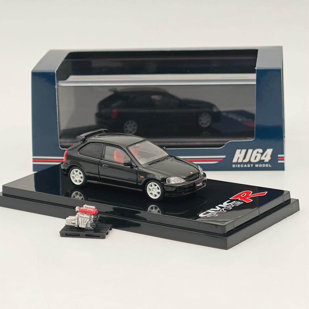 

Hobby Japan 1/64 for TYPE R (EK9) With Engine Display Model White&Yellow Diecast Toys Car Collection Gifts