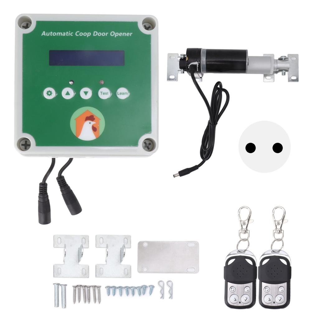 Automatic Chicken Coop Opener Linear Actuators Electric Poultry House Door Motor Kit with Light Sensor Remote Control 100-240V
