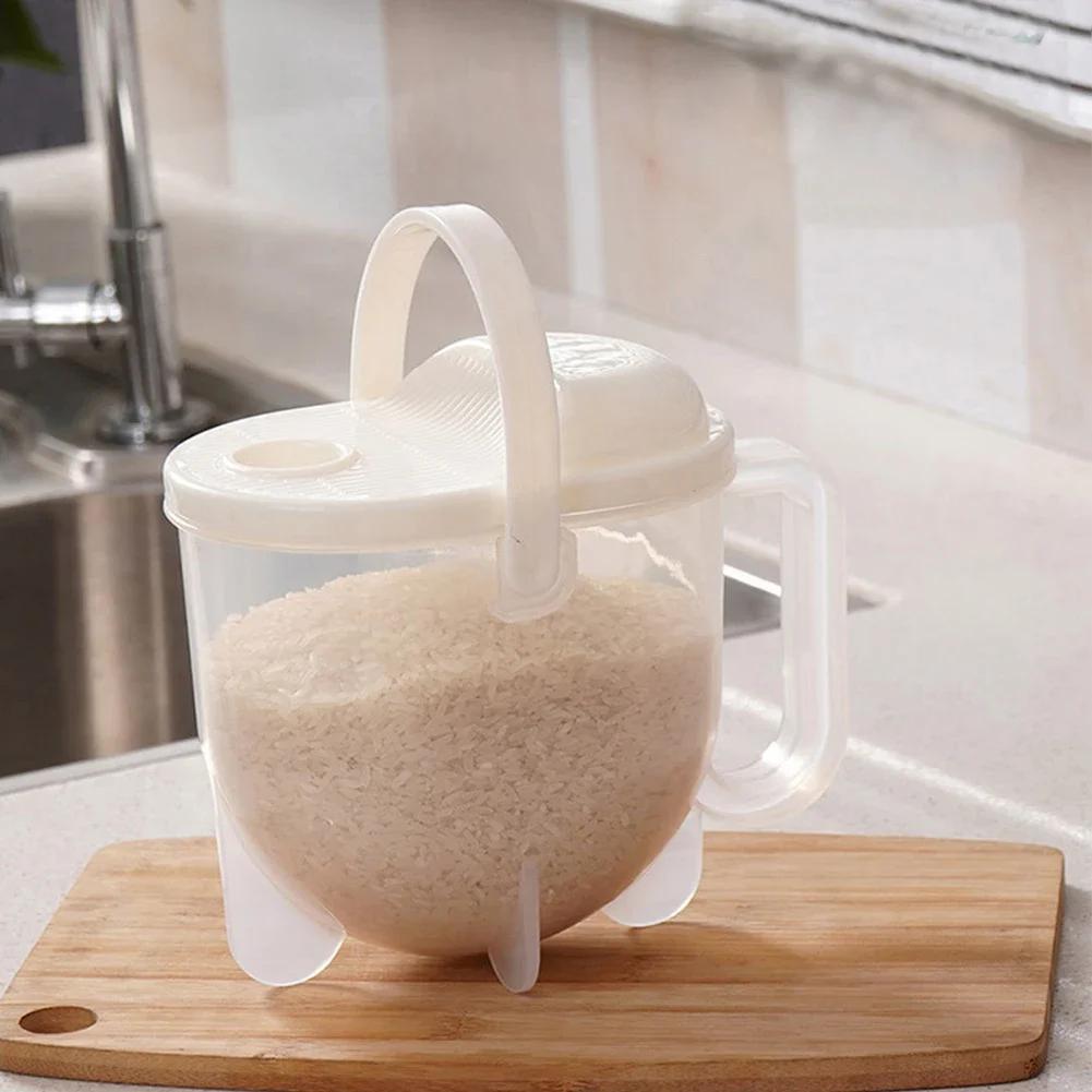 New Creative Home Kitchen Rice Washer Gadget With Handle Lazy Hand Care Sieve Plastic Washing Filter For Vegetable Rice Washing