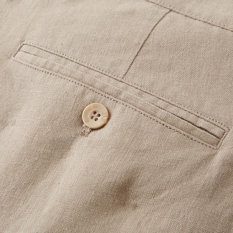 Shanshan Men's 100% Linen Straight-Leg Pants