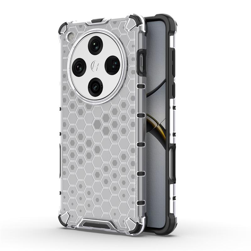 Applicable to OPPO FindX8Pro Honeycomb mobile phone case FindX5Pro transparent A98 anti-drop A78 airbag A58 set