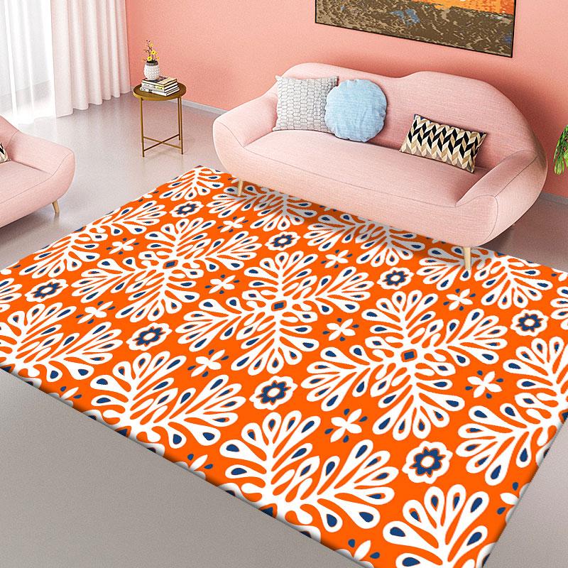 Living Room Retro Rug Bohemian Pattern Non-slip Round Rug Children's Room Floor Mat Bedroom