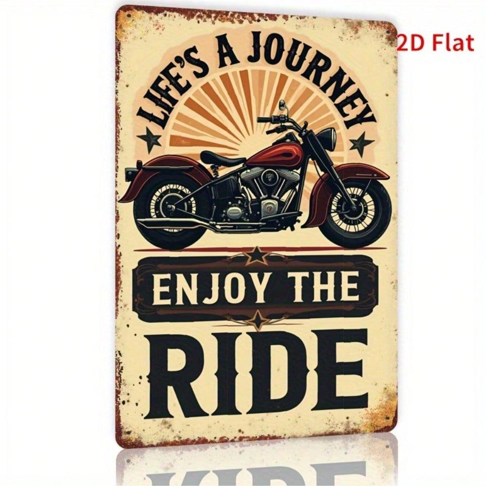 Vintage Motorcycle Metal Sign Wall Decor Life Is A Journey Home Art Poster