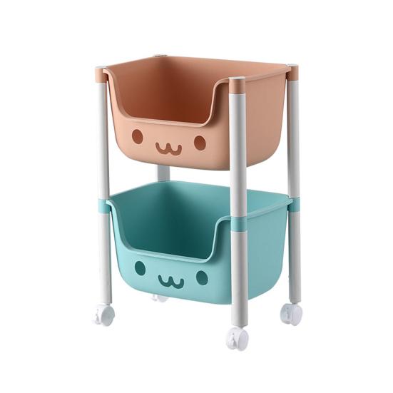 

37319 Ярусная тележка на колесах Многофункциональная тележка-органайзер для кухни, ванной комнаты, гостиной Dual Layer