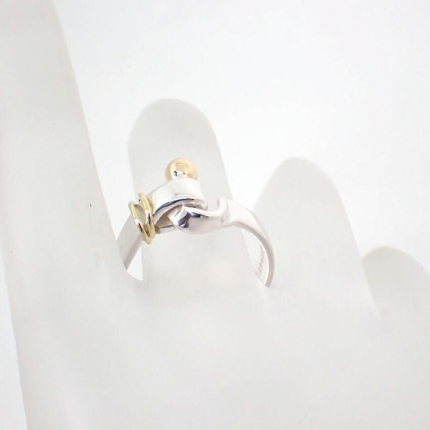 [Used] TIFFANY 925/750 Hook & Eye Ring/Size 16/j45-8