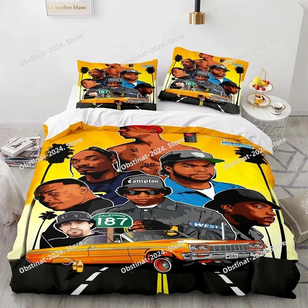 3D Tupac Shakur Rapper 2Pac Bettwäsche-Set Bedrucktes Bettwäsche-Set Mit Kissenbezug Bettdeckenbezug Weich Einzel Doppel Queen Super King Größe