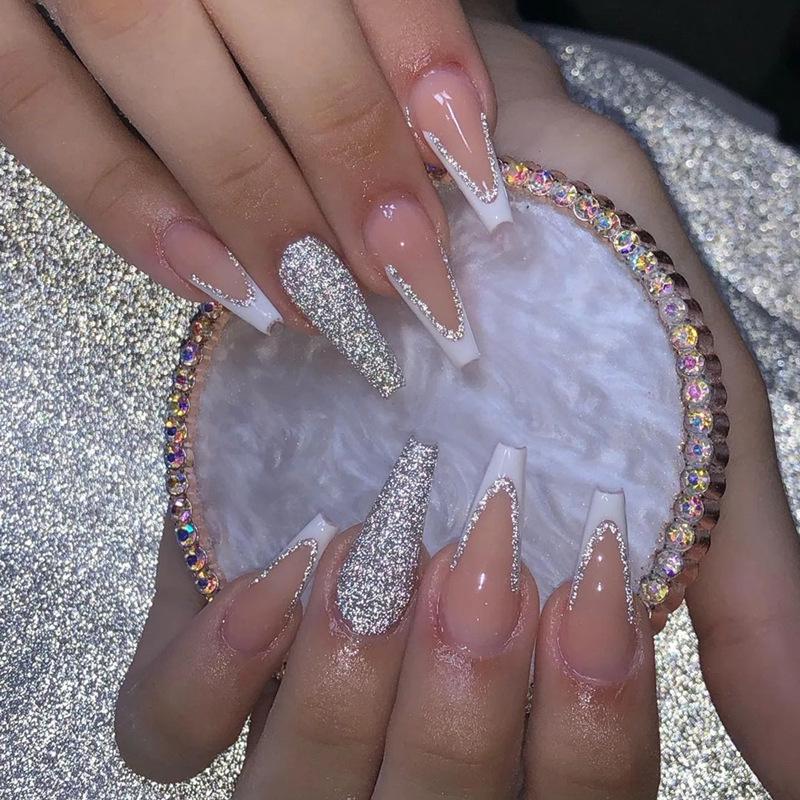 

Трендовый европейский и американский стиль, яркий французский маникюр, типсы для ногтей - легкая роскошь, накладные ногти для пикантного образа Glue Style