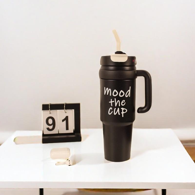Water Bottle Big Mac Bingba Cup Large Capacity Thermos Cup Double Drinking Straw Cup Large Water Cup