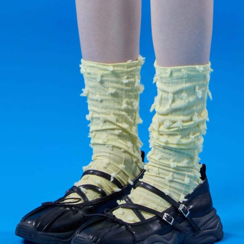 KOLEAT Layered Point Fashion Socks [YELLOW]