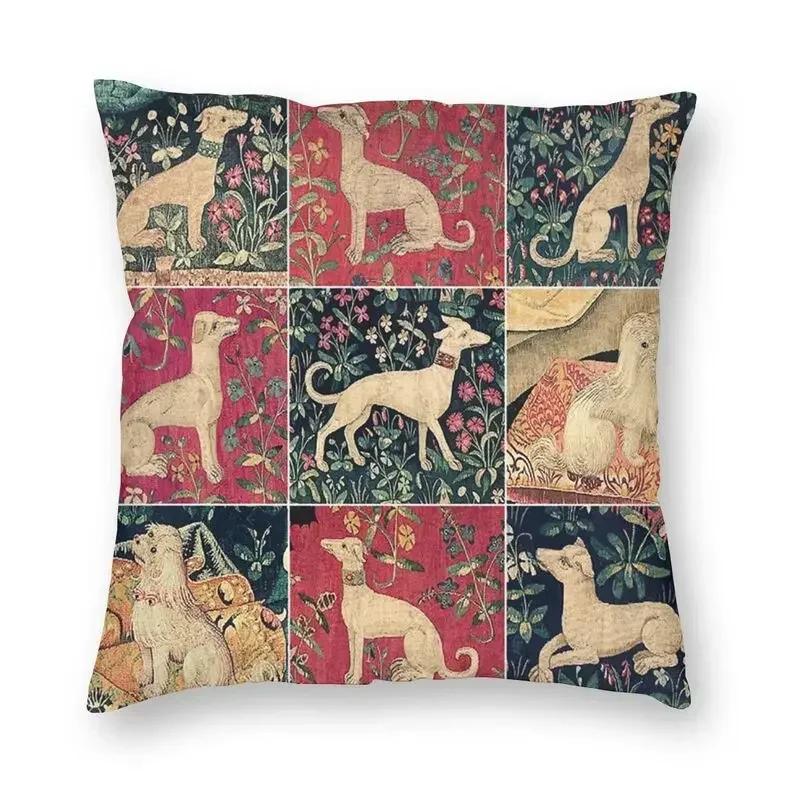 Greyhounds With Gold Collars Pillow Case Home Decorative Sihthound Dog Nordic Cushion Cover Velvet Pillowcase For Sofa