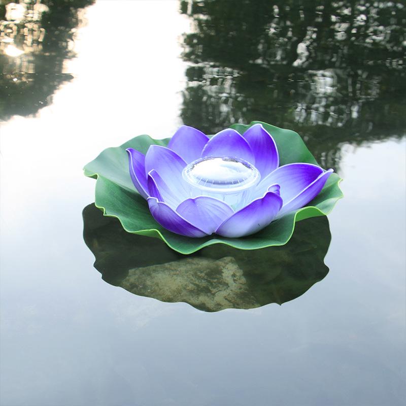 Solar Lotus Floating Pond Lamp - Waterproof Garden Wishing Light