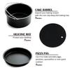   Fryer Accessories Electric Fryer Baking Basket Pizza Tray Steam Rack 7 Inch 3-Piece Set