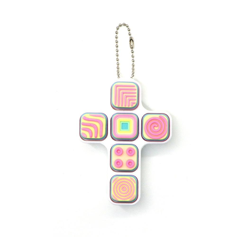 Cute 9 Keys Button Keycap Portable Push Button Clicker Keychain Decompression Keychain Pass The Time
