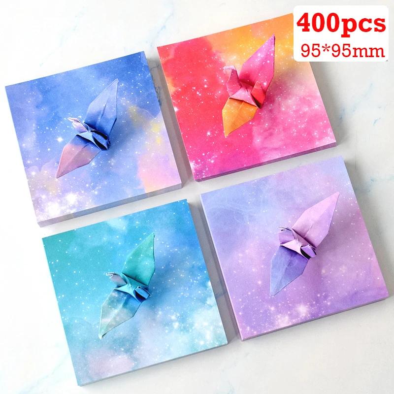 400pcs Colorful Starry Sky Origami Paper Square Galaxy Outer Space Folded Paper Children DIY Handmade Origami Gift Decorations