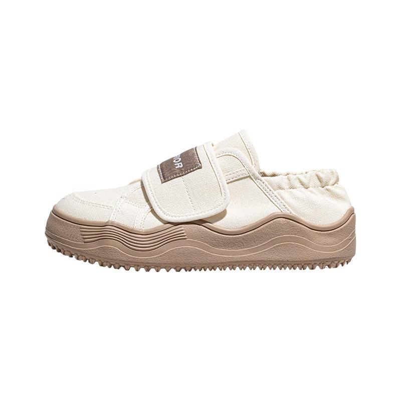WARRIOR Women Hook Loop Canvas Shoes Size 34-40 Soft Sole Platform Quick Lace Slippers Style Casual Walking Shoes