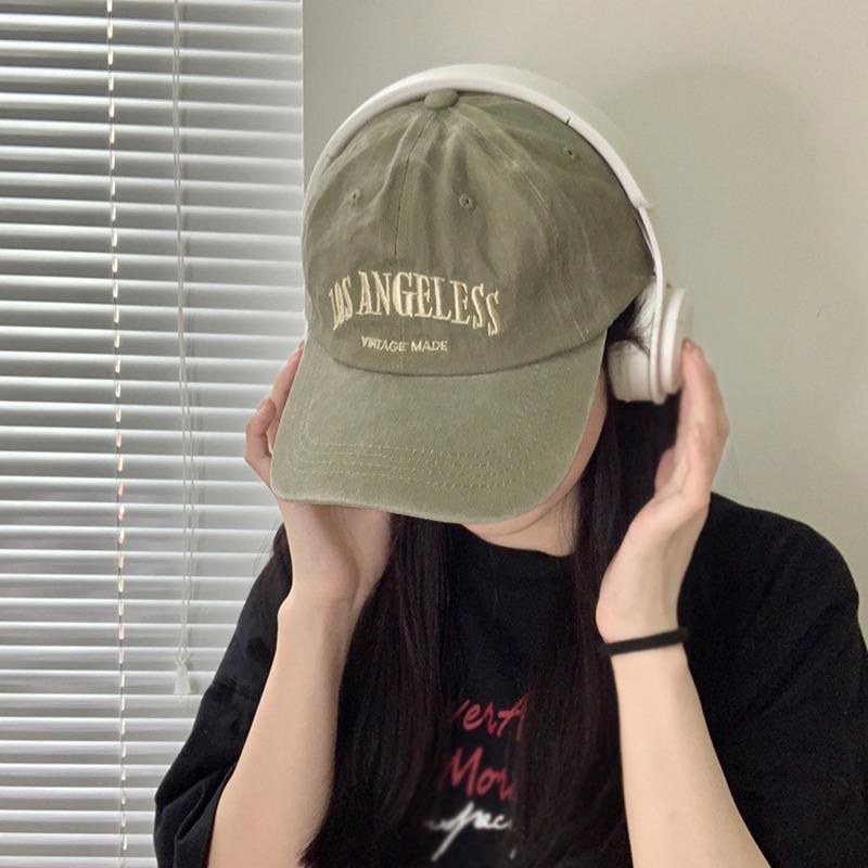 Retro Baseball Cap Female Embroidered Letters Peaked Cap