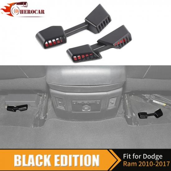 Black Inner Under Seat Air Vent Outlet Covers Trim For Dodge Ram 1500 2010-2017