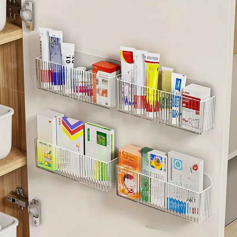 Wandmontierter Organizer Spiegelschrank Selbstklebende Aufbewahrungsbox für kleine Gegenstände Augenbrauenstift Lippenstift Lipgloss Organizer