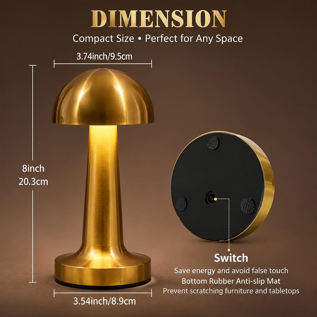 Rechargeable Touch Table Lamp Portable LED Night Light for Bedroom Bar Camping Home Decor Night Light