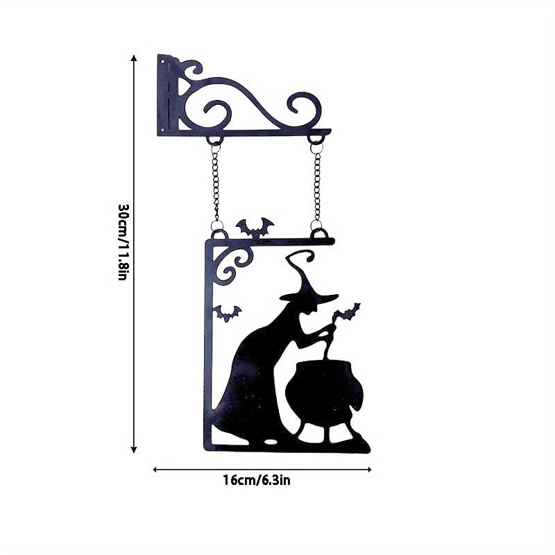 

Логотип с изображением ведьмы-котла, изделия из железа, украшения для двора, украшения на Хэллоуин, скульптуры, настенные украшения чёрный