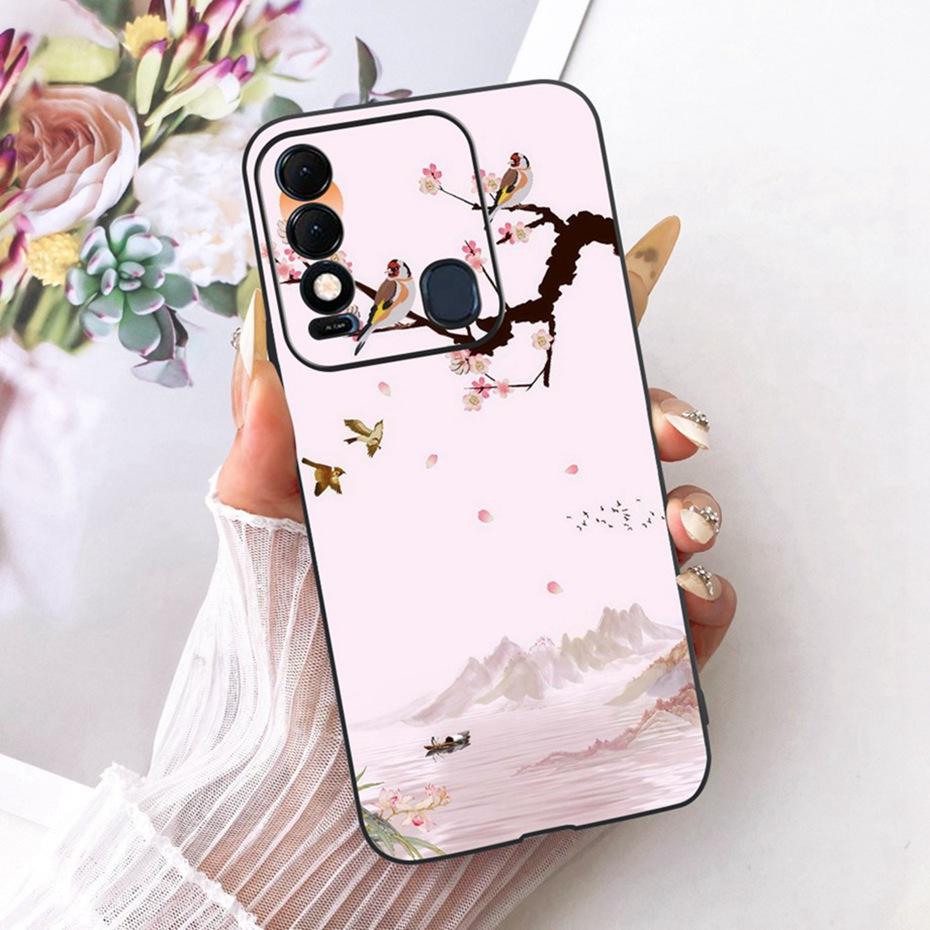 Cute Printing Phone Case For Tecno Spark 8 8T 8C Soft Black Silicone TPU Cases For Tecno Spark8 Spark8C Spark8T Covers Bumpers