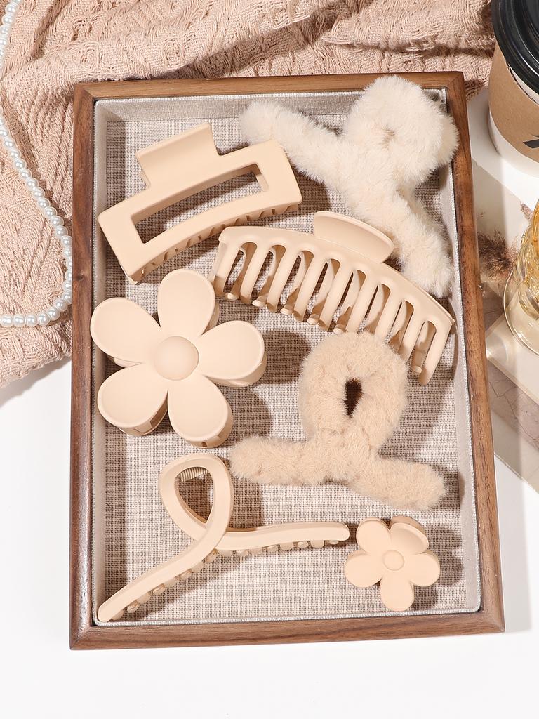 7PCS Hair Clips for Women, Flower Claw Clips for Thick Hair, Non-Slip Hair Accessories with Multi-Styles