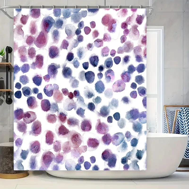 

Watercolor Print Shower Curtain Blue Purple Pink Decorative Bath Curtains For Bathroom W60H190(CM)-1 Pcs
