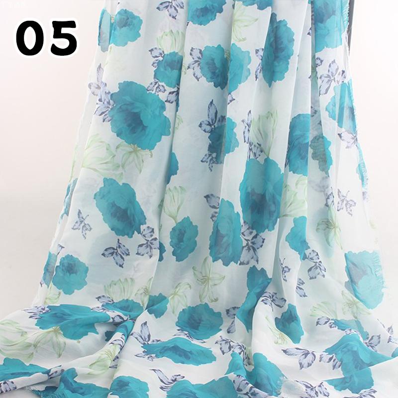1M 75D Retro Flower Chiffon Fabric Breathable Thin And Light Draped Fairy Designer Fabric For Diy Sewing Summer Dress Shirts