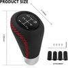 Car Gear Shift Knob With 4 Adaptive Parts,Leather 5 Speed Shift Knobs For Replacement Broken Shifter Knobs,Universal Non-Slip Manual Shift Knob Car
