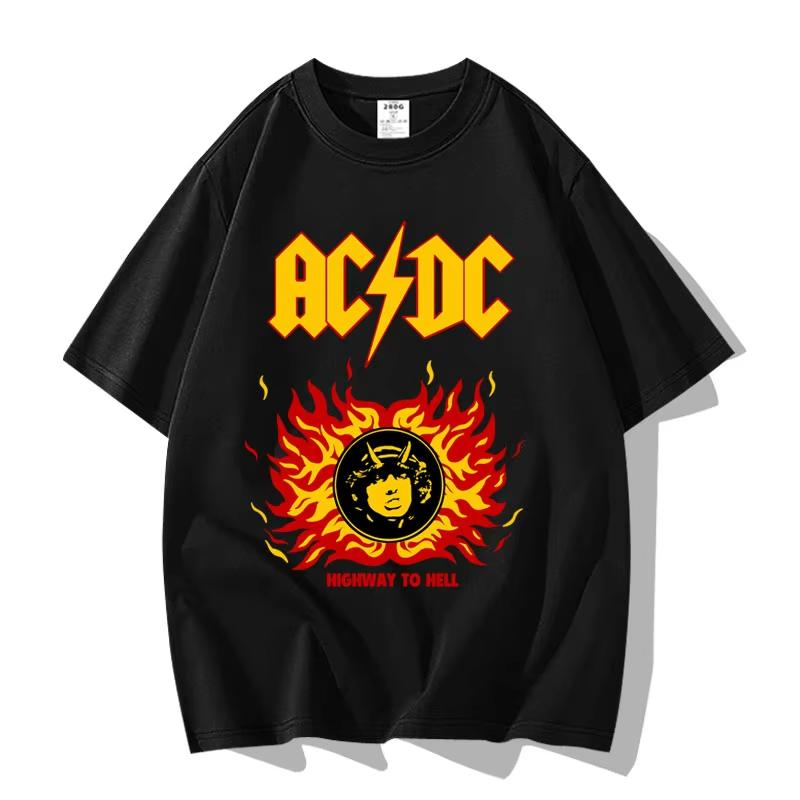 Amerikanische Streetpunk-Rockband ACDC Hip Hop Kurzarm-T-Shirt Kleidung Kleidung Lässig Herren- und Damen-T-Shirt aus 100% Baumwolle