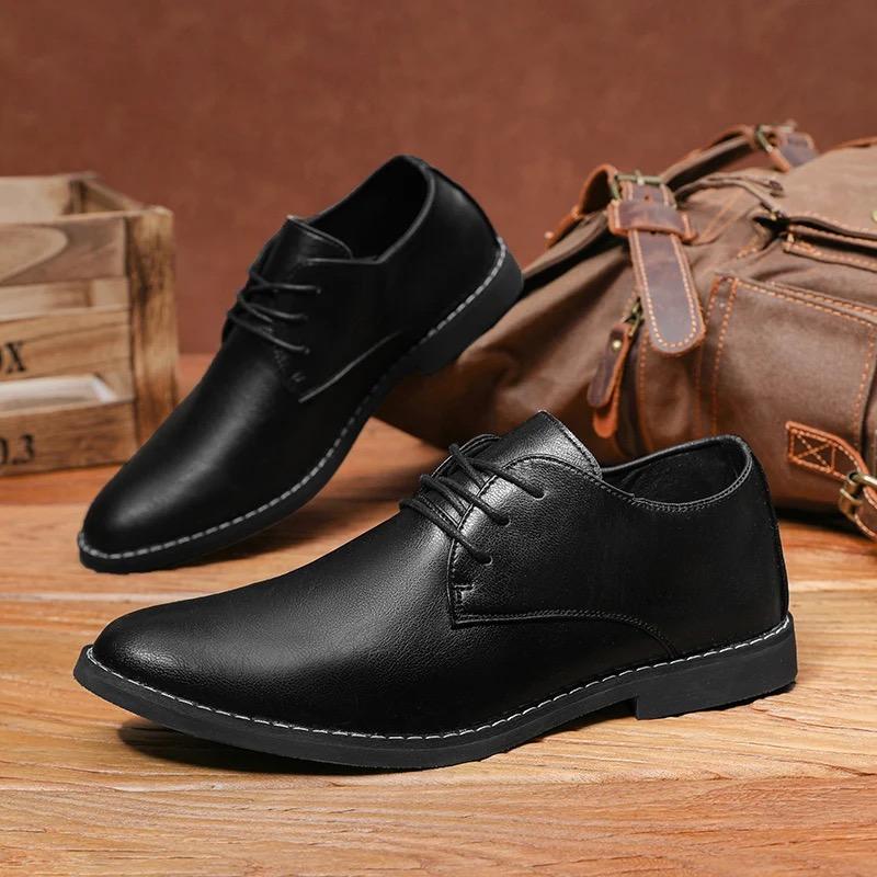 Mode Herrskor Klänningsskor Business Casual Sko Spetsig Tå Elegant Lädersko Lyxiga Bröllopsskor för Män Snörskor Oxford Sko Mockasiner