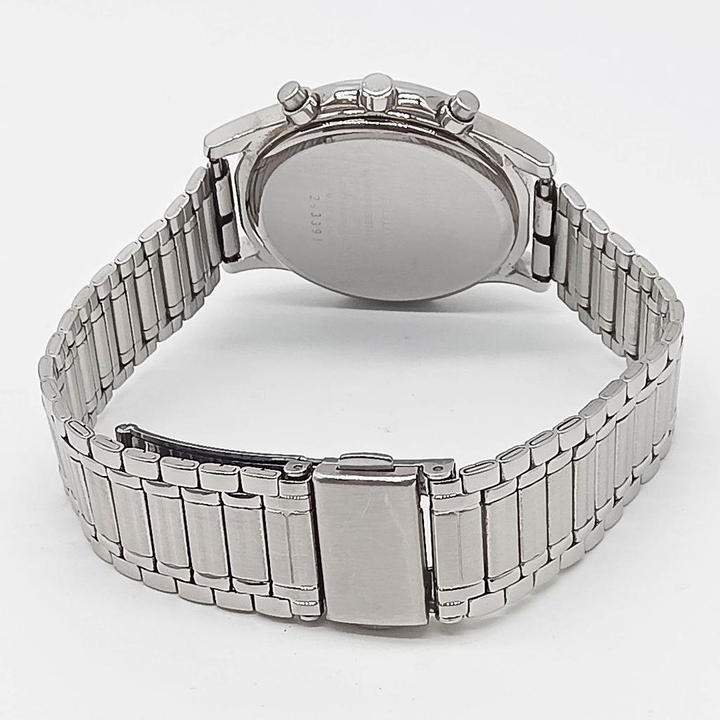 [USED] 386 Free Shipping Battery Replaced Seiko Chronograph Watch Silver