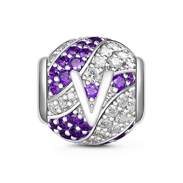 Kulaté Pave Abc Písmeno abecedy 925 Sterling Silver korálky Charm Fit Originální módní náramky pro kutily pro ženy Dárkové šperky