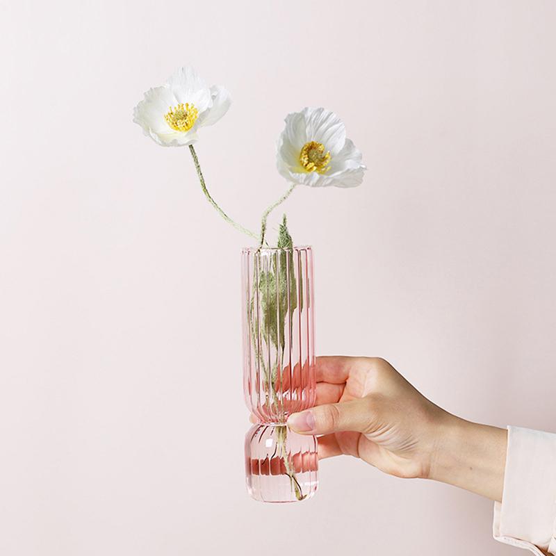 Nordic Glass Vase Small Glass Vases Flower Arrangement Home Decoration Accessories Modern Living Room Glass Ornament
