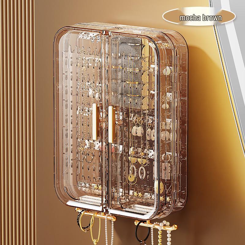 Wall-Mounted Large Jewelry Organizer: Stud Earrings, Necklace Display & Storage Box