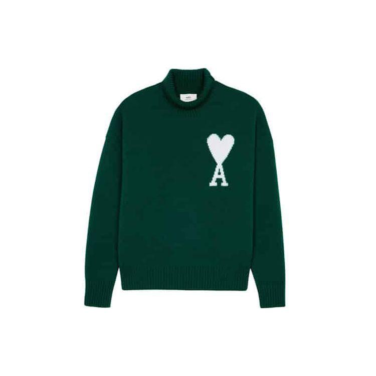 Amiparis Fw21 Logo Embroidered Knit Turtleneck