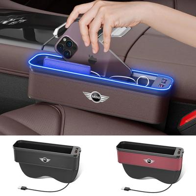 Araba Koltuğu Boşluk Kılıfı USB Şarj Çok Fonksiyonlu Yarık Saklama Kutusu MINI Cooper S Clubman JWC R55 R56 R60 F54 F55 F56 F57 için
