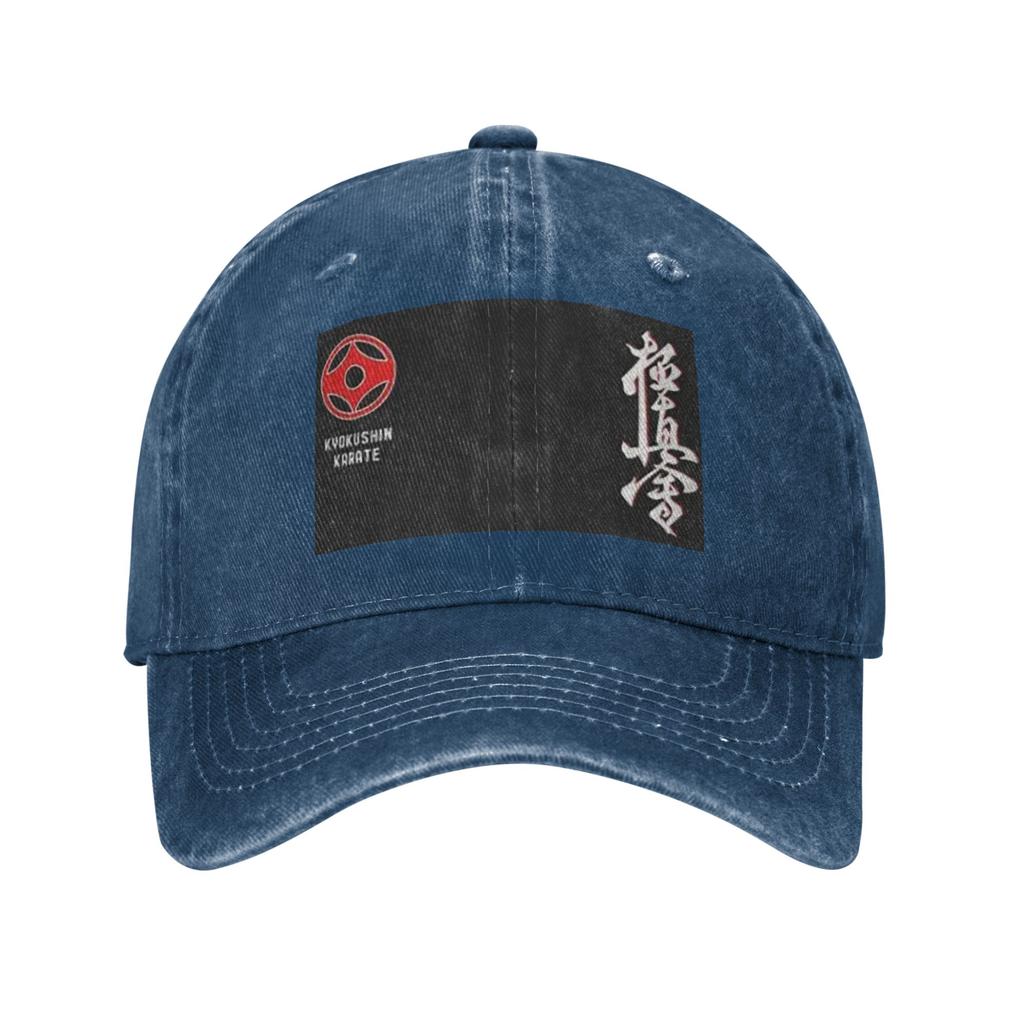 Unisex Baseballové kšiltovky Kyokushin Karate Kanji Taijutsu Prané džínové Letní sportovní Baseballové kšiltovky Hip Hop kšiltovka Casquette