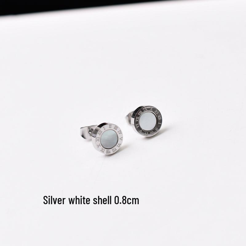 Unisex Roségold & Schwarze Titanstahl Ohrstecker