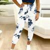 Summer Ladies Level Printed Sweatpants Loose Fit Drawstring Joggers Elastic Cuff Daily Casual Pants