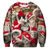 New Christmas Santa Claus Ugly Fashion Casual 3D Digital Printing Personalized Round Neck Long Sleeve Pullovers