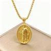 Classic Christian Catholic Jesus Christ Our Lady of Guadalupe Stainless Steel Chain Necklace for Men Women Party Amulet Jewelry