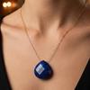 Minimalist Stone Necklace Stainless Steel Collarbone Chain Waterdrop Pendant Necklace  Girls