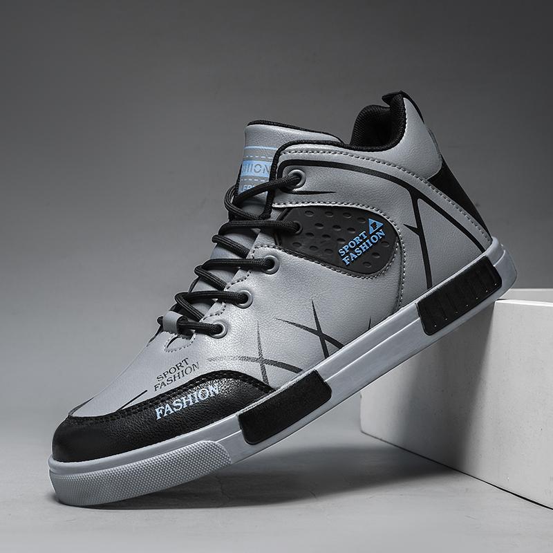 

Модная кожаная мужская обувь Кроссовки Тренд Повседневная обувь Дышащие Для отдыха Мужские кроссовки Мужская нескользящая обувь Мужские кроссовки для скейтбординга 47 серый