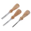 Strumento artigianale in pelle per smussatore di bordi in pelle stile francese con manico in legno